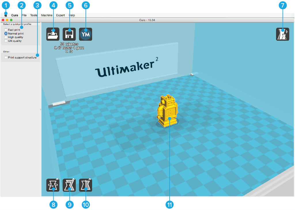 Ultimaker 2 3D印表機 cura15.04 切片軟體 介面說明 Ultimaker 2 3D印表機 cura15.04 切片軟體 介面說明