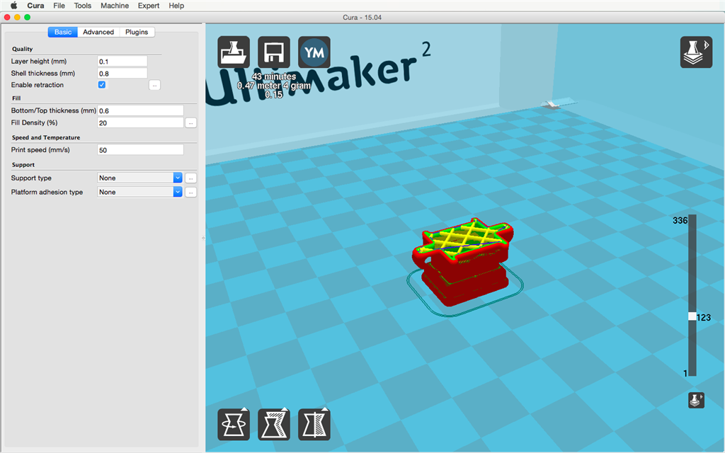 Ultimaker 2 3D印表機 cura15.04 切片軟體 fill 填充率 Ultimaker 2 3D印表機 cura15.04 切片軟體 fill 填充率