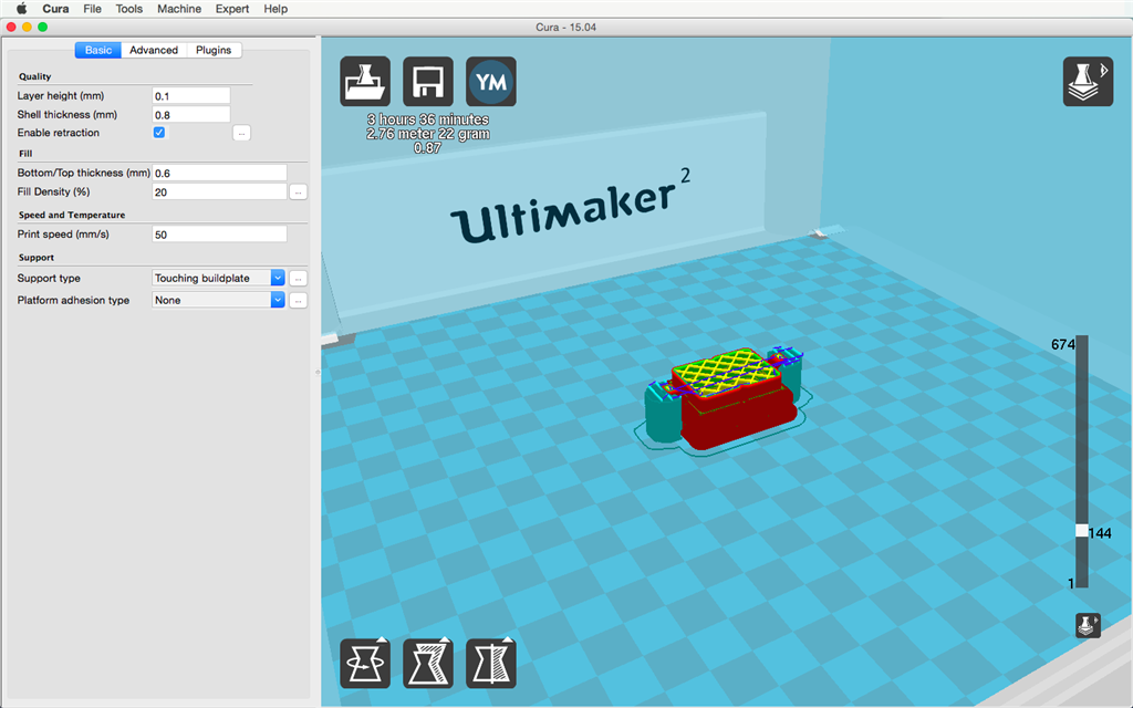 Ultimaker 2 3D印表機 cura15.04 切片軟體 支撐 support Ultimaker 2 3D印表機 cura15.04 切片軟體 支撐 support