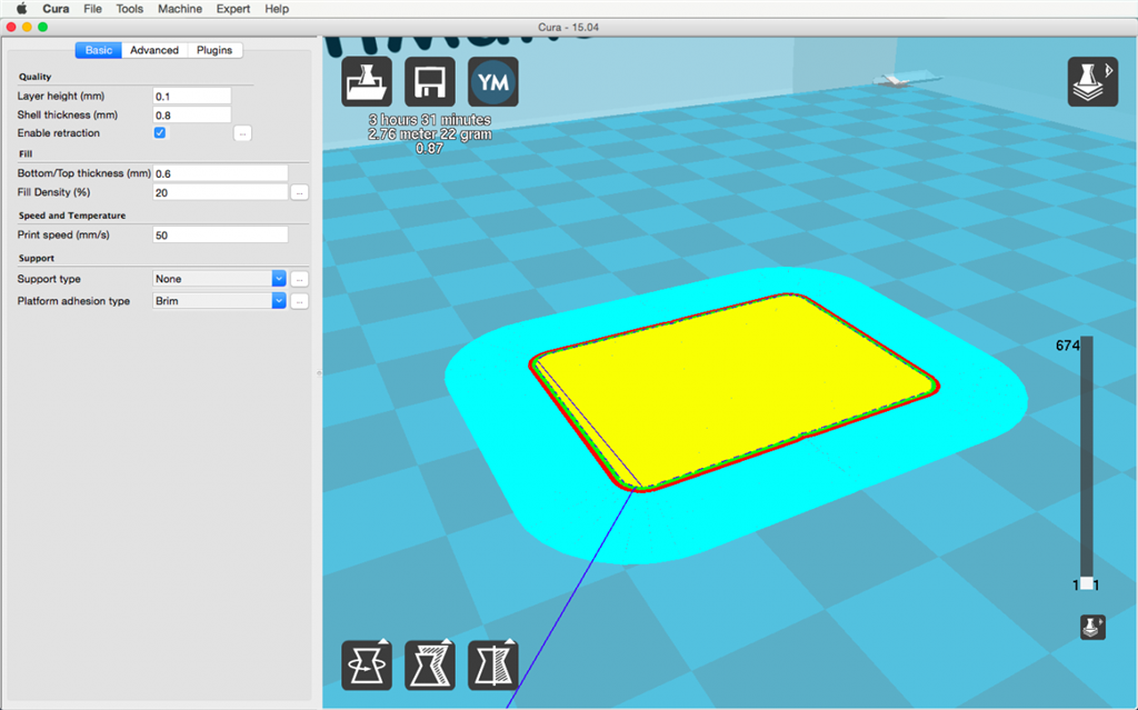 Ultimaker 2 3D印表機 cura15.04 切片軟體 brim raft Ultimaker 2 3D印表機 cura15.04 切片軟體 brim raft