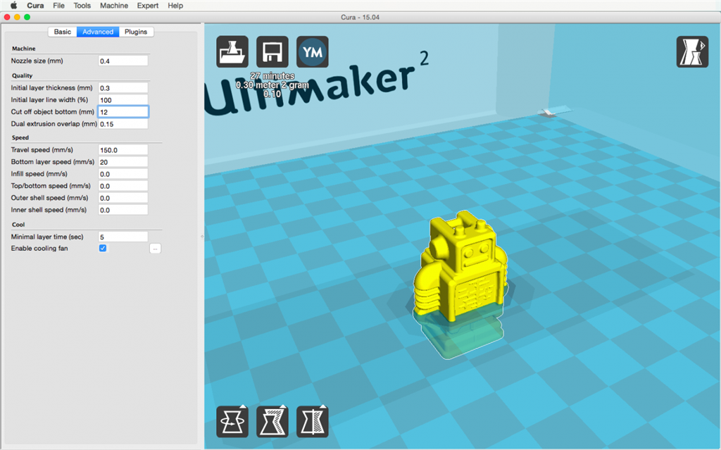 Ultimaker 2 3D印表機 cura15.04 切片軟體 quality 品質 Ultimaker 2 3D印表機 cura15.04 切片軟體 quality 品質