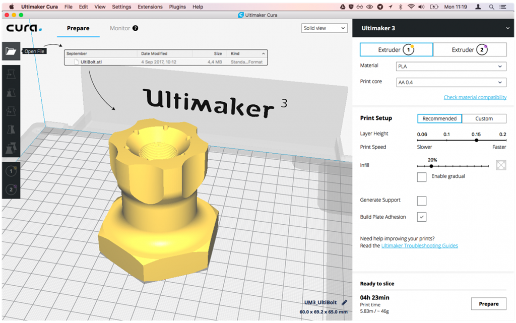 開啟3D列印檔案
